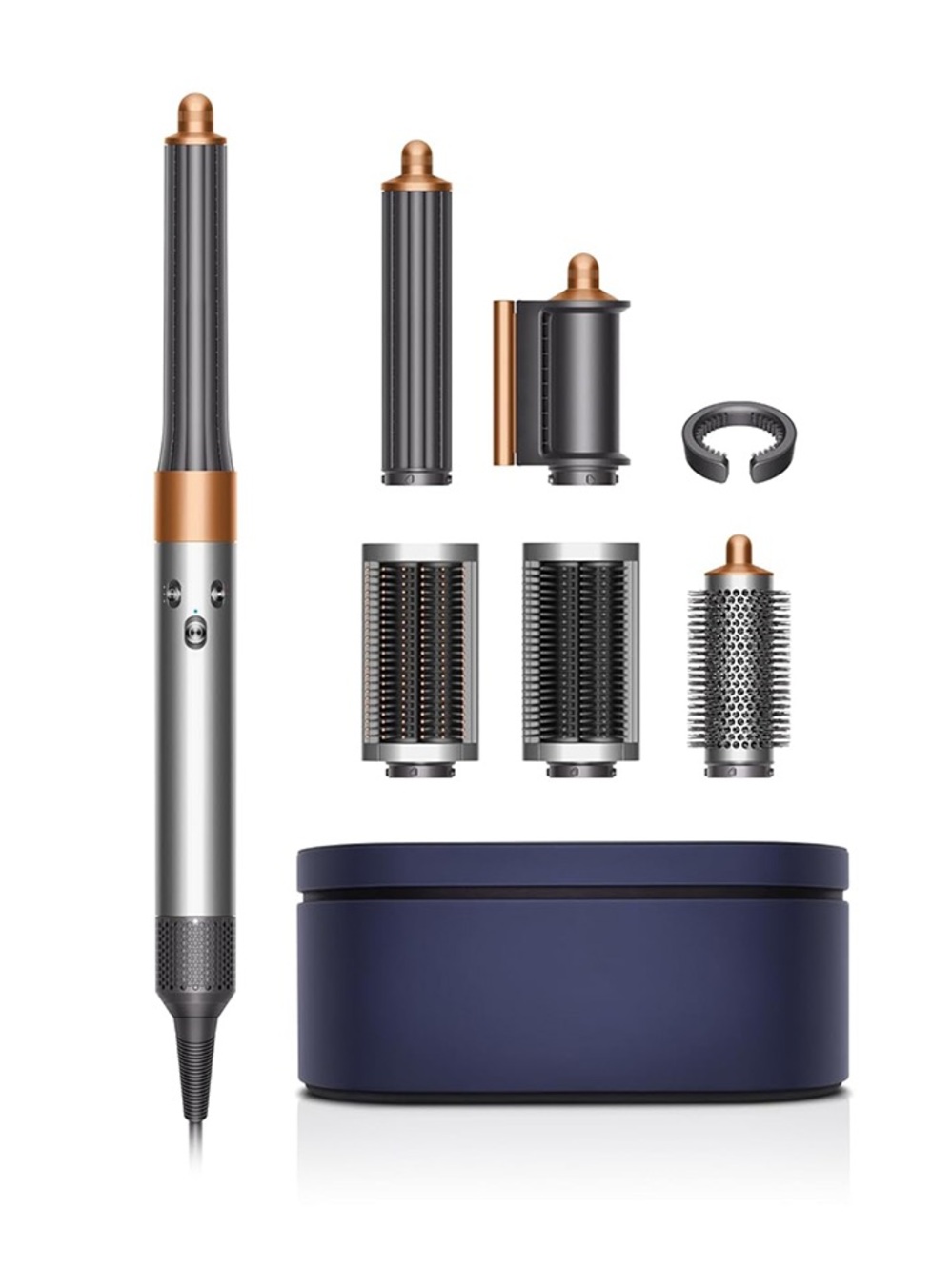 Dyson Airwrap Multi-Styler in Silver and Copper with Navy Case